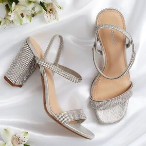 Maripe elegant Silver Strappy Heels